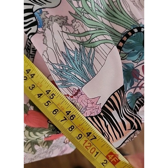 Summery Pink Asian Tiger Floral Tiered Maxi Mumu 3/4 Flutter Slvs Feminine 2XL - Picture 11 of 14